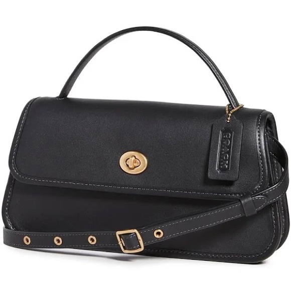 Coach Turn-lock Clutch- Black-NWT, dust bag and certificate of authenticity. - Picture 3 of 10